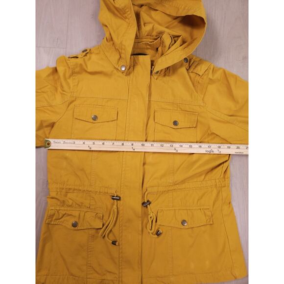 Shinestar XL Mustard Yellow Utility Cotton Jacket with Hoodie Full Zip - Picture 7 of 15